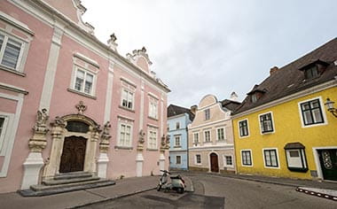 Colourful buildings in Krems, Austria Colourful buildings in Krems, Austria